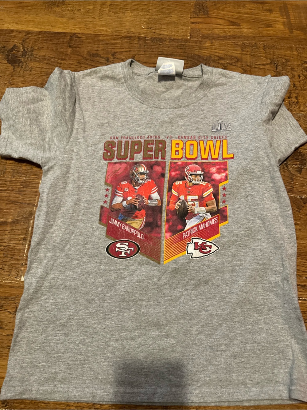 Super Bowl LIV Jimmy Garoppolo Patrick Mahomes T-Shirt boys M